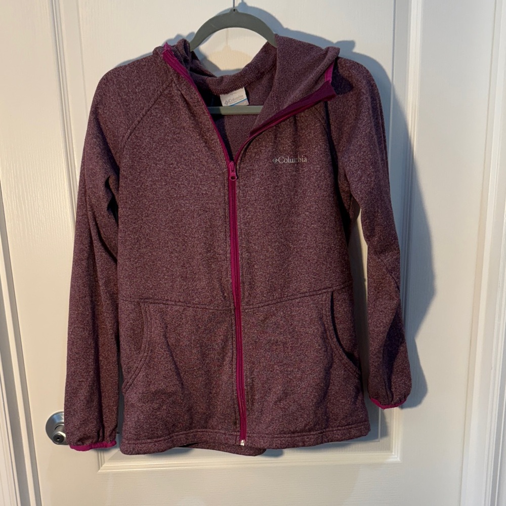 Columbia Women’s Maroon Hooded Jacket Zipper Size M